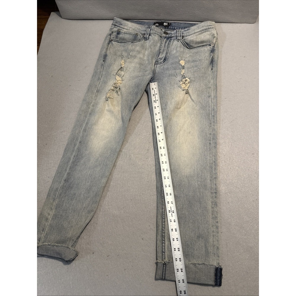 RSQ Jeans Men 32x28London Skinny Blue Zip Fly Mid Rise Straight Modern Casual‎ - Picture 3 of 6
